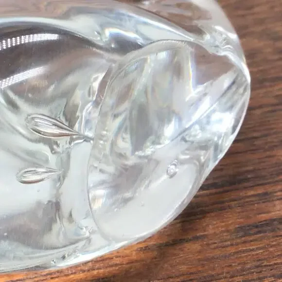 Murano Art Glass Angel Fish Sculpture Crystal Clear Glass - Picture 5 of 5